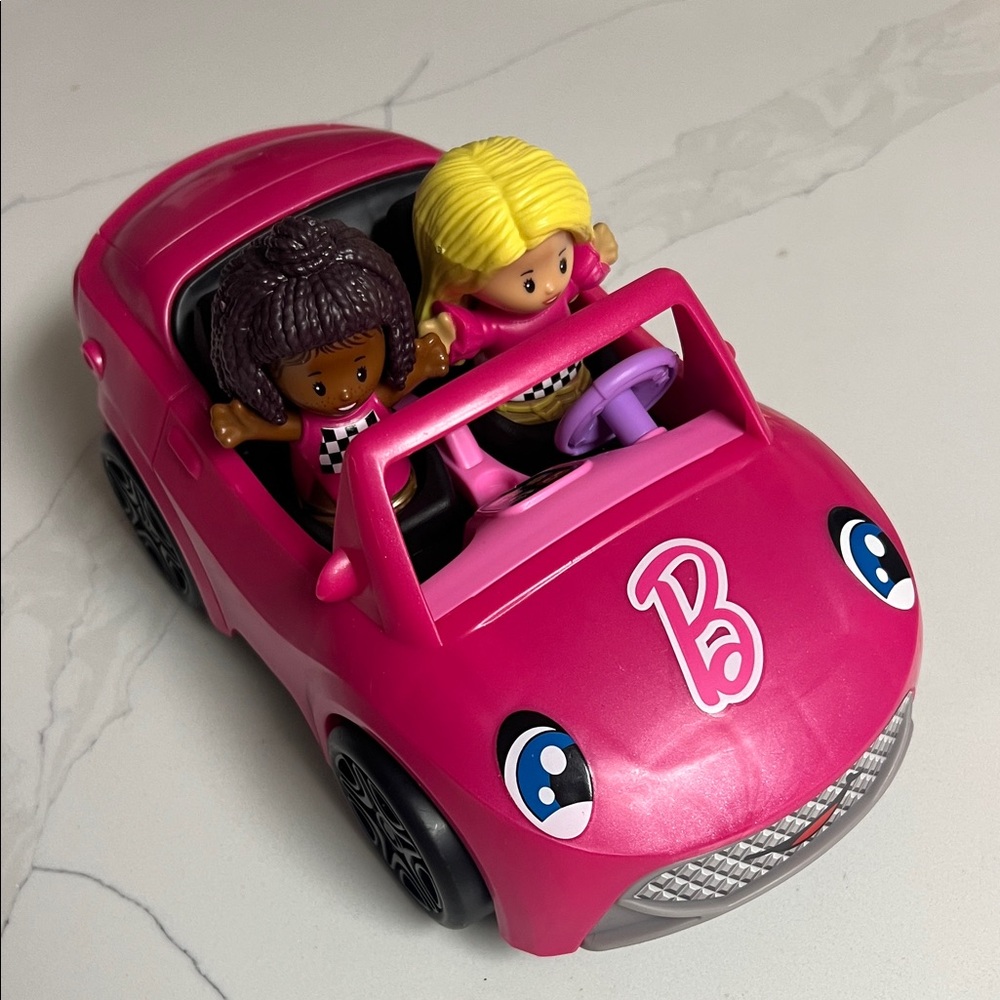 Fisher-Price Barbie Car Pink Convertible with Figures playset